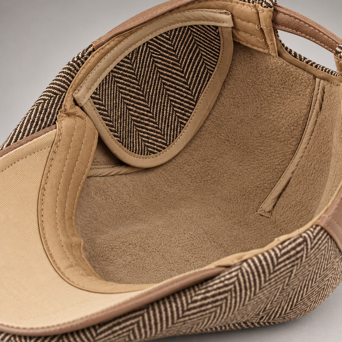 Fernand, casquette à chevrons : intérieur et cache-oreilles