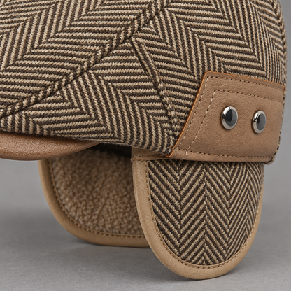 Fernand, casquette à chevrons : détail du cache-oreilles