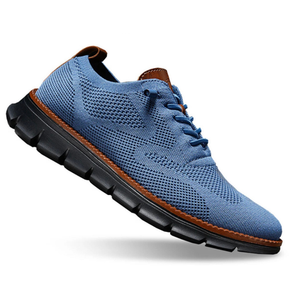 Henri, chaussures de marche confort homme, coloris bleu semelle noire