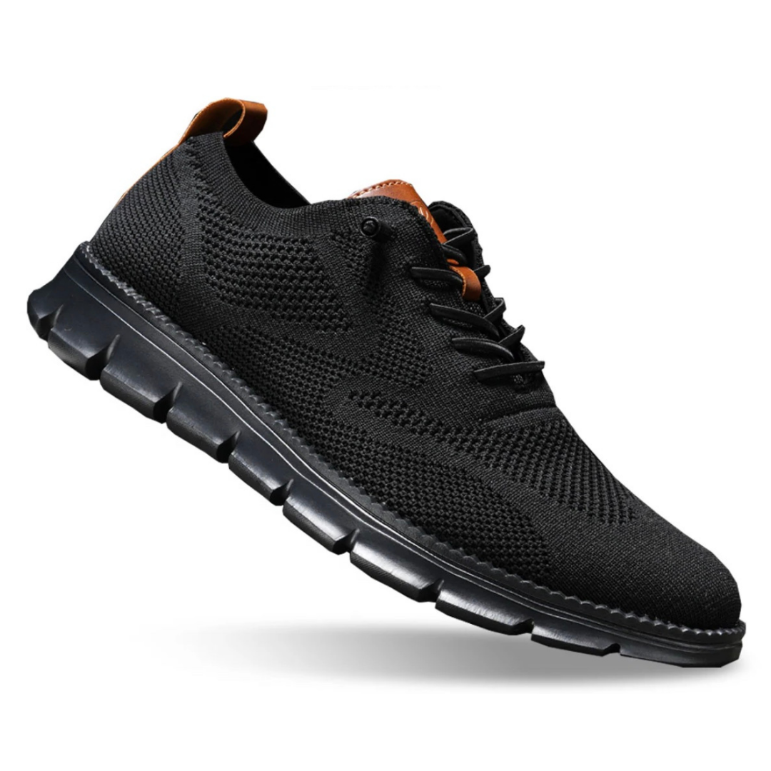 Henri, chaussures de marche confort homme, coloris noir intégral