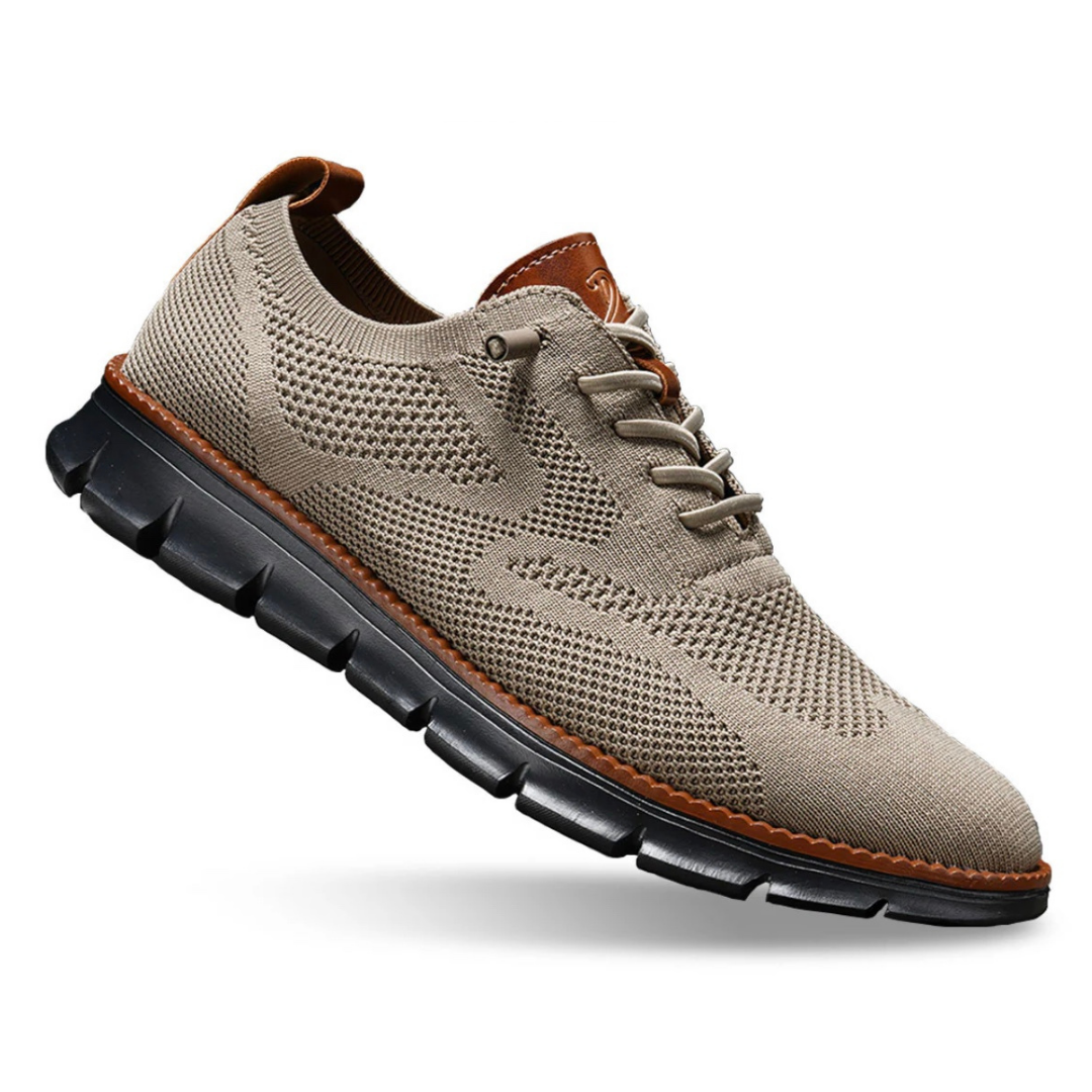 Henri, chaussures de marche confort homme, coloris taupe semelle noire