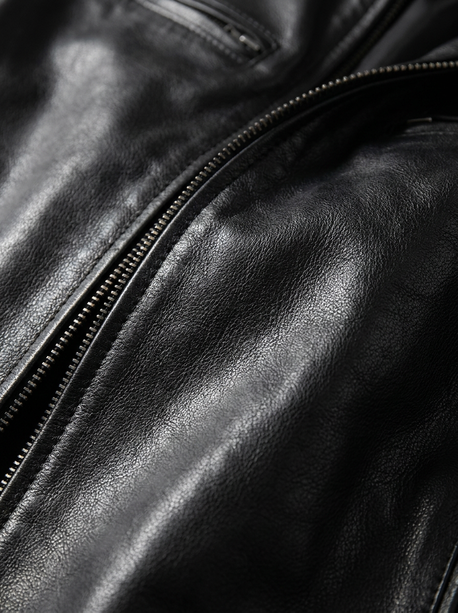 Blouson col officier Marcel, détail de la fermeture éclair