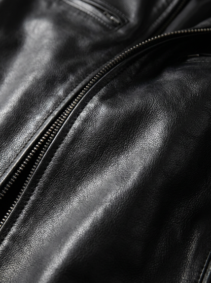 Blouson col officier Marcel, détail de la fermeture éclair