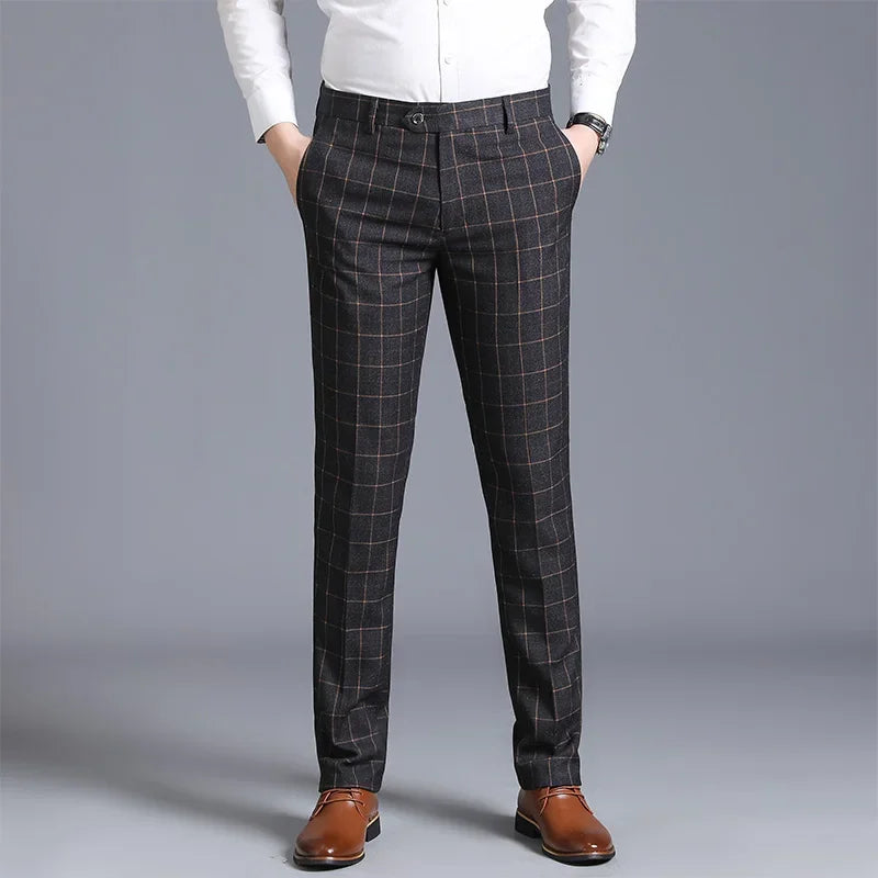 Hugo, pantalon habillé à carreaux gris anthracite - vue 1