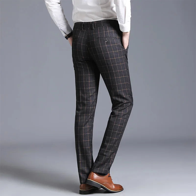 Hugo, pantalon habillé à carreaux gris anthracite - vue 3