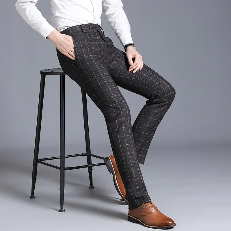 Hugo, pantalon habillé à carreaux gris anthracite - vue 4