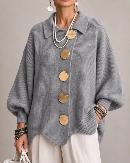 Gilet oversize à boutons dorés