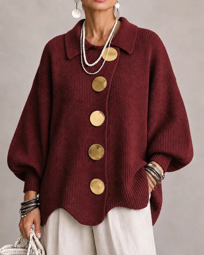 Gilet oversize à boutons dorés