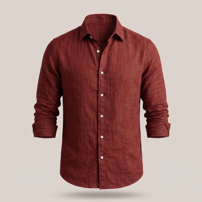 Léo – Chemise en lin toucher doux, autre vue – Caelen Paris