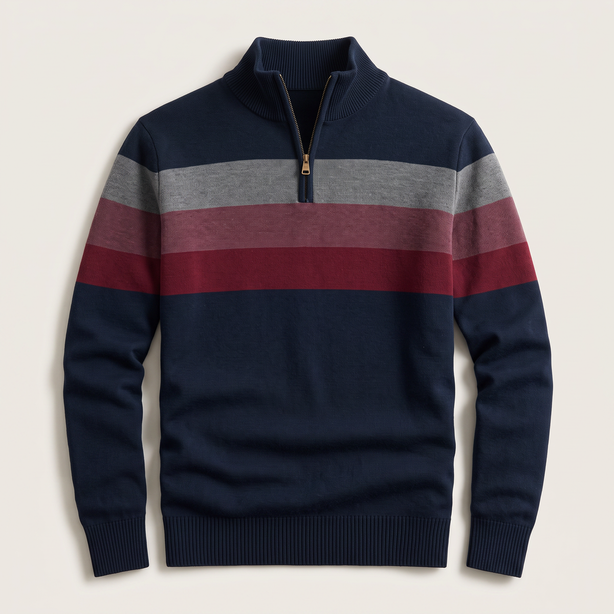 Lorven – Pull rayé col zippé – Caelen Paris