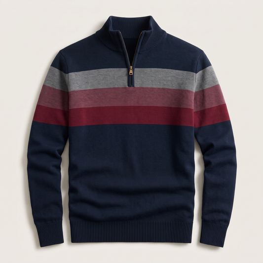 Lorven – Pull rayé col zippé – Caelen Paris