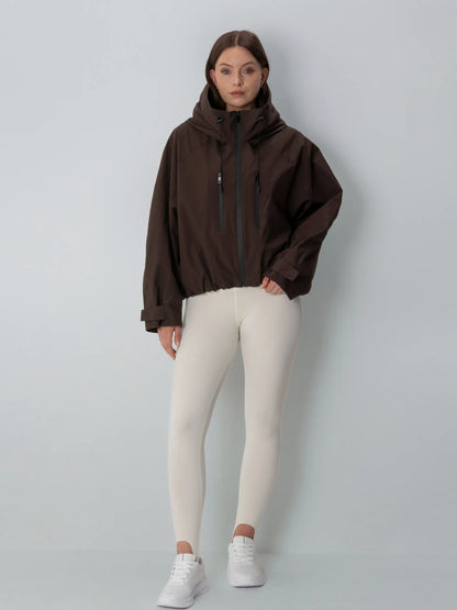 Veste de pluie courte oversize Lou moka