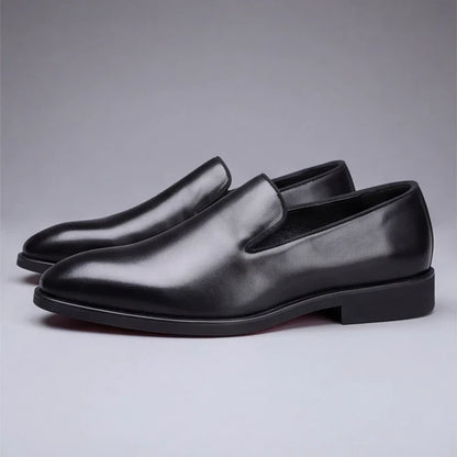 Lucien, mocassins en cuir noir semelle rouge homme - vue 5