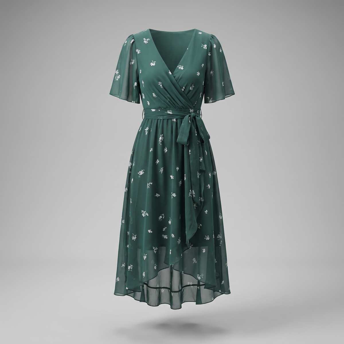 Luneth – Robe fluide col V, autre vue – Caelen Paris