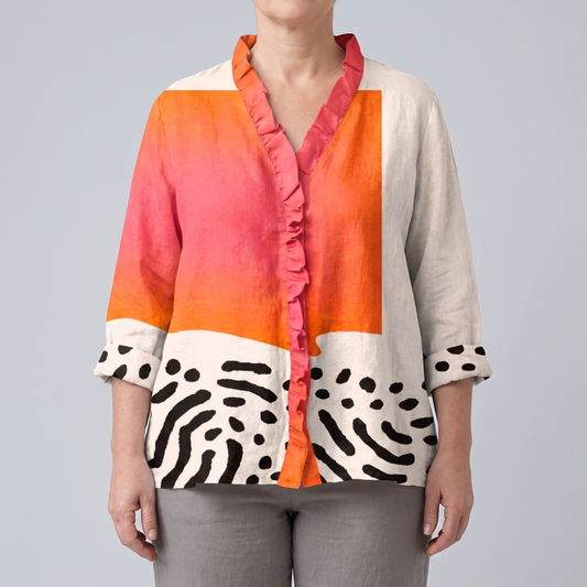 Mariel – Blouse colorée à volants – Caelen Paris