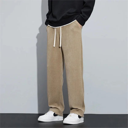 Martin, pantalon jogger en velours côtelé beige - vue 2