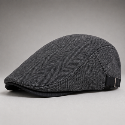 Maurice, casquette plate à chevrons anthracite