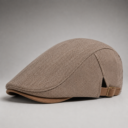 Maurice, casquette plate à chevrons beige