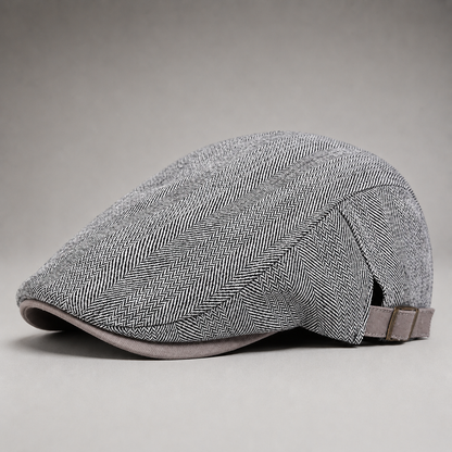 Maurice, casquette plate à chevrons gris clair