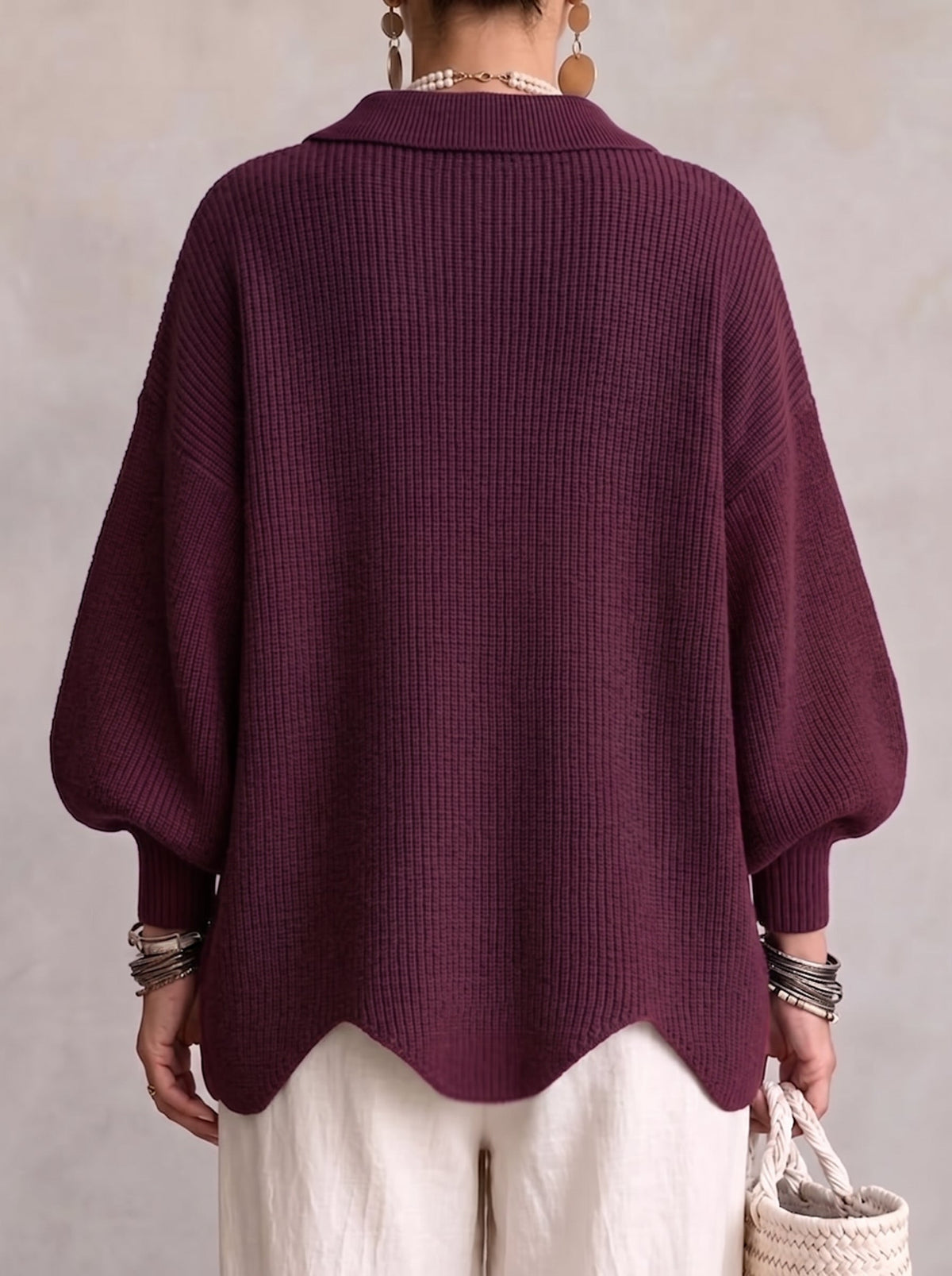 Gilet oversize à boutons dorés