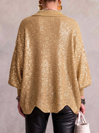 Gilet oversize à boutons dorés