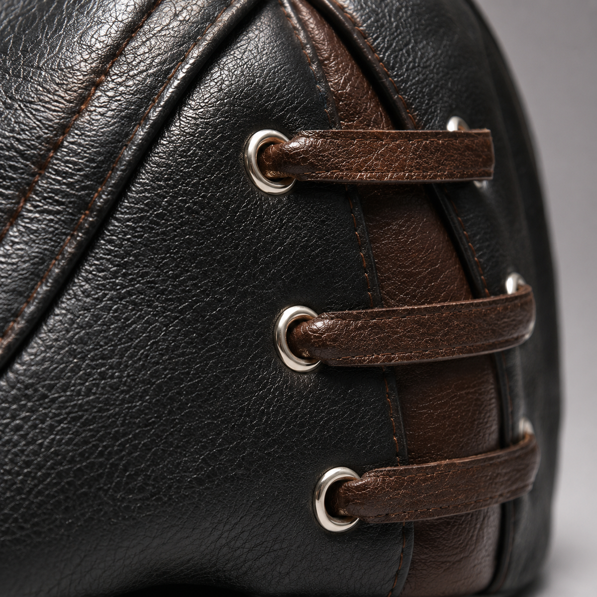 Raymond, casquette en cuir : détail du laçage