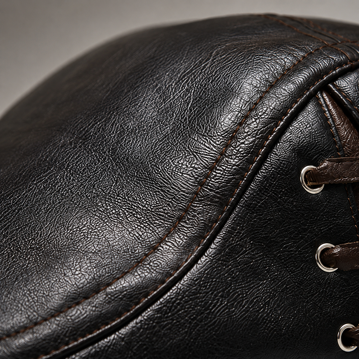 Raymond, casquette en cuir : côté
