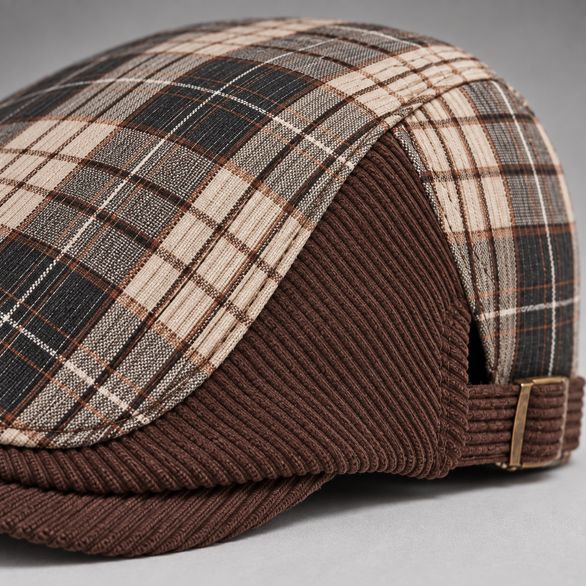 Roger, casquette écossaise : détail de la visière