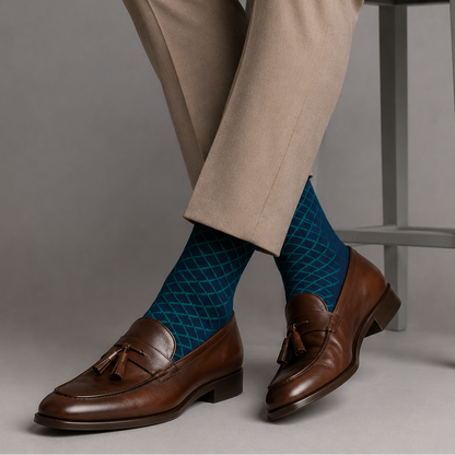 Théodore, chaussettes en coton à losanges - vue 5