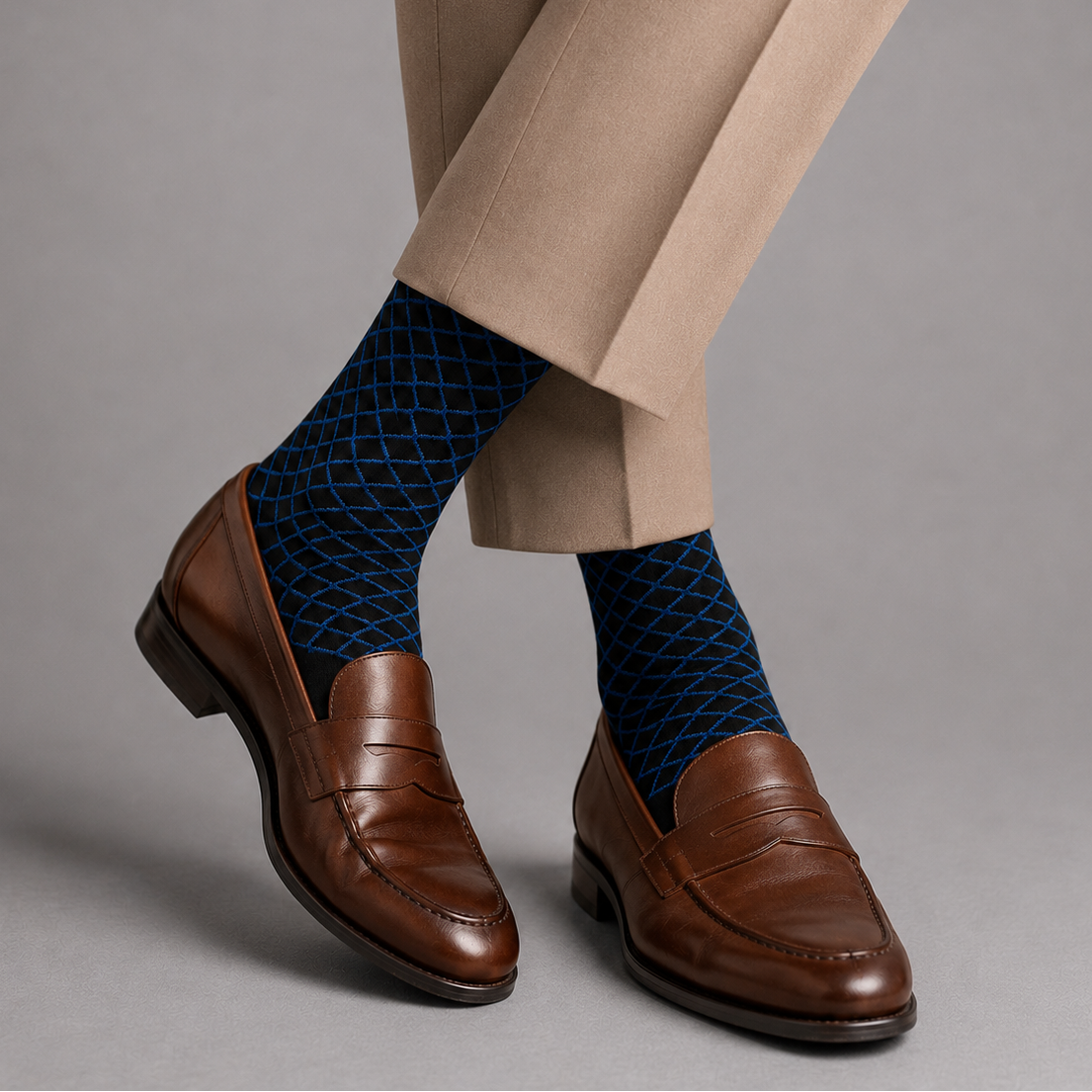 Théodore, chaussettes en coton à losanges - vue 7