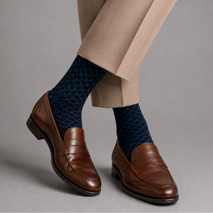 Théodore, chaussettes en coton à losanges - vue 7