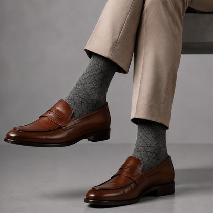 Théodore, chaussettes en coton à losanges - vue 9