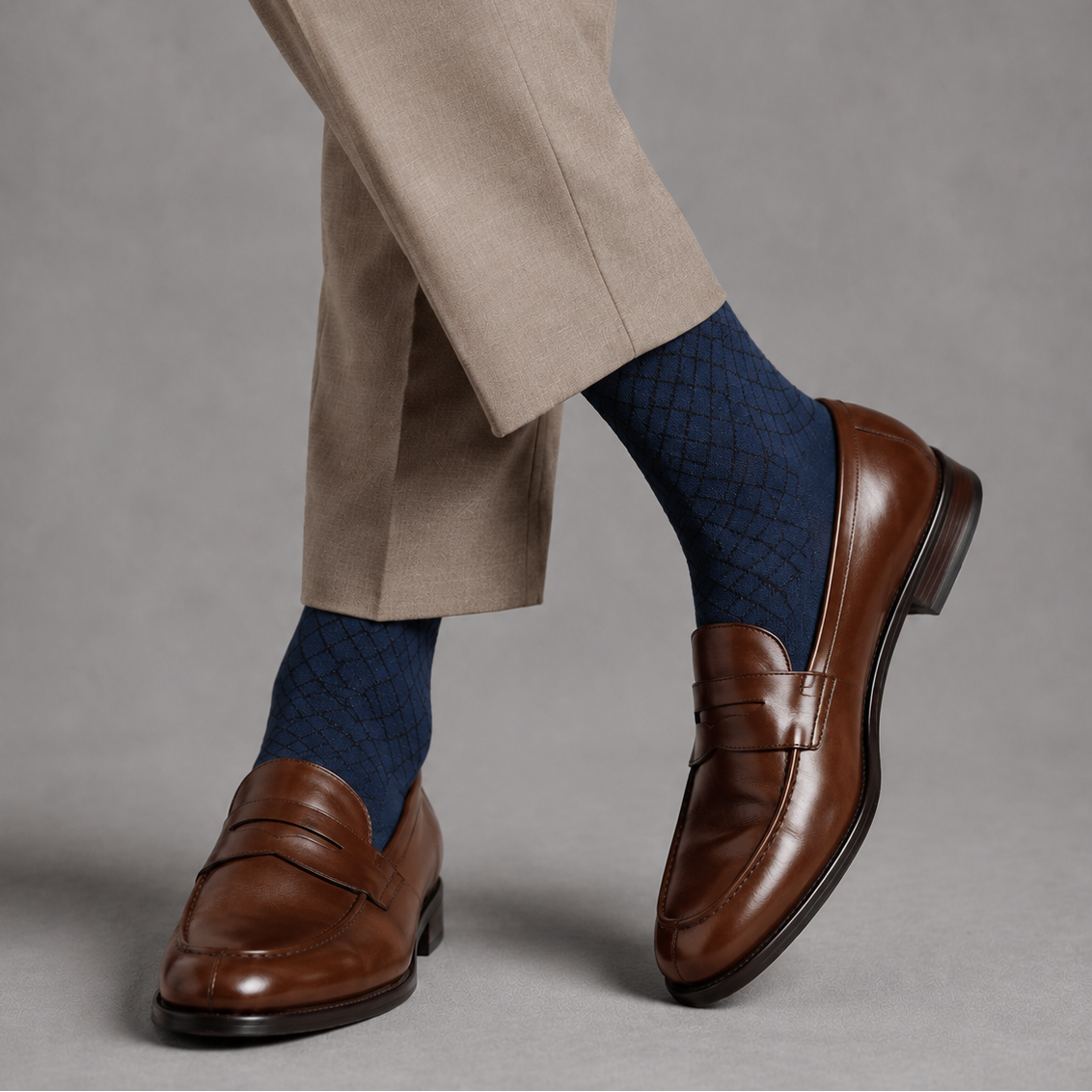 Théodore, chaussettes en coton à losanges - vue 11