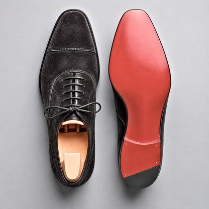 Victor, richelieus en daim noir semelle rouge homme - vue 2