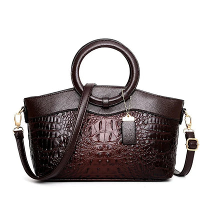 Adrienne sac effet croco marron foncé