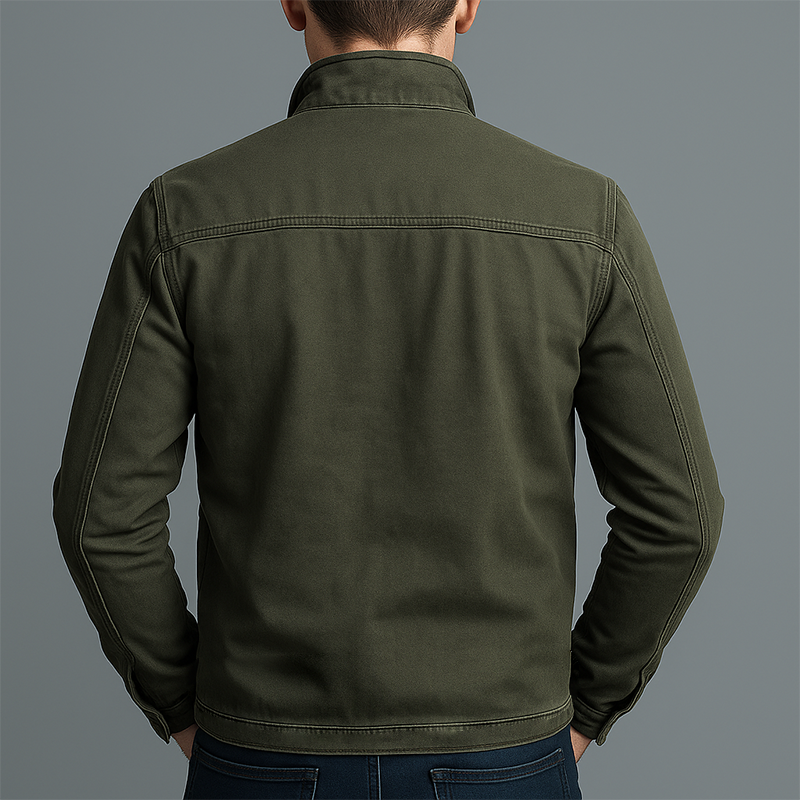 Renato, veste en toile délavée col montant