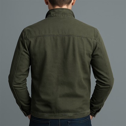 Renato, veste en toile délavée col montant